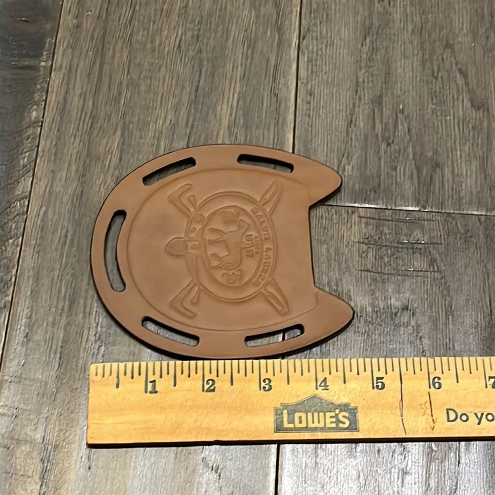 Polo Ralph Lauren Wentworth Coasters + Caddy Horseshoe Equestrian Saddle Leather